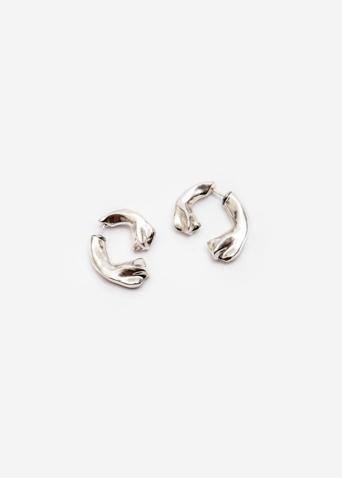 Aretes Mini Petal Curve Plata