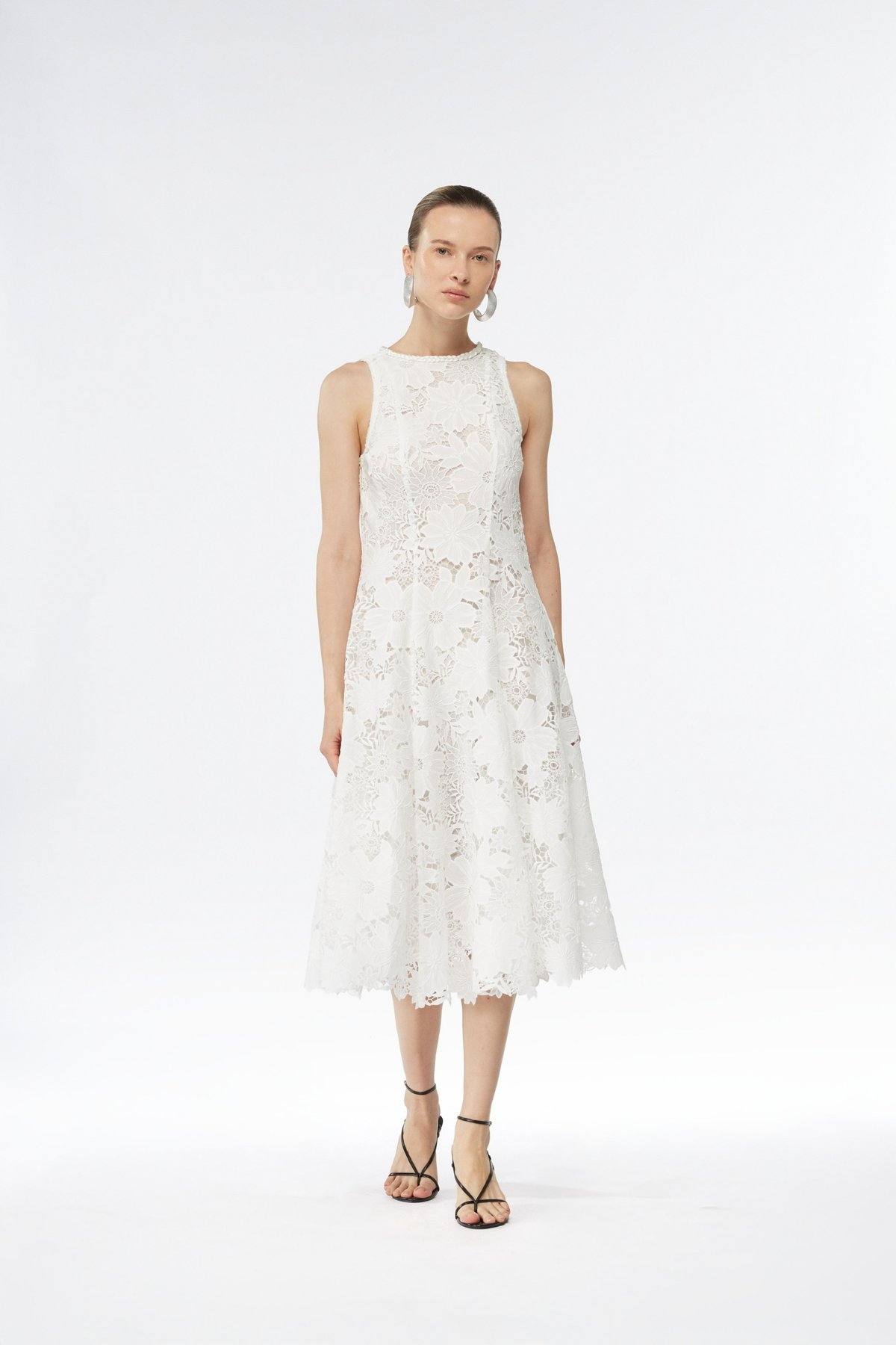 Vestido midi Farah Blanco
